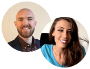 Webinar hosts Simon and Paola
